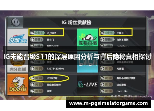 IG未能晋级S11的深层原因分析与背后隐秘真相探讨