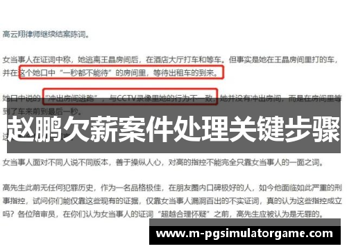 赵鹏欠薪案件处理关键步骤